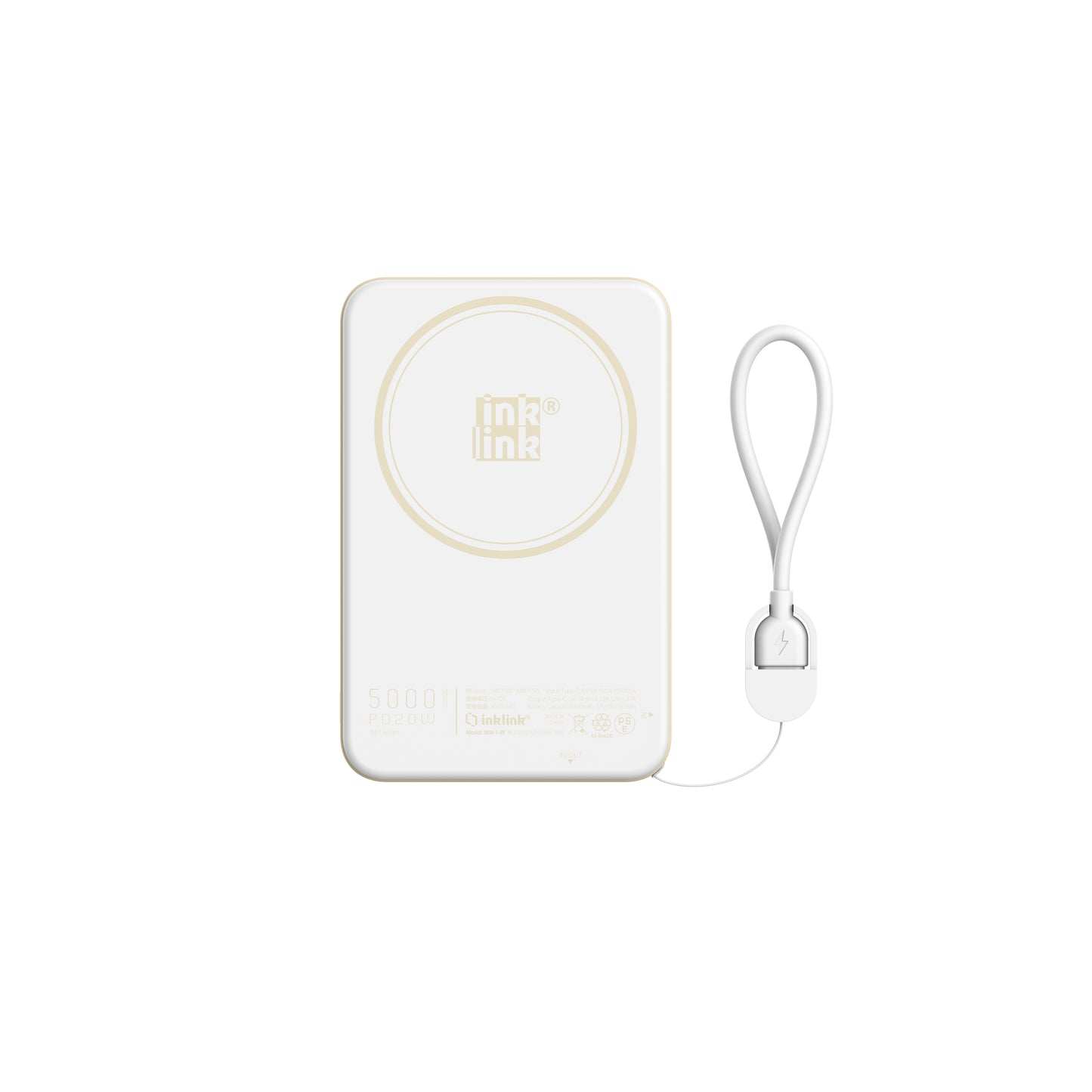 Built-in cable Compact Power Bank (5000mAh)